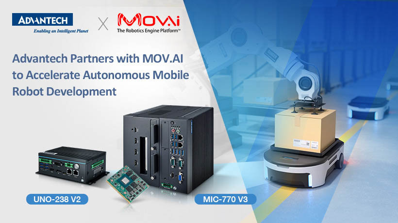 Advantech hợp tác với MOV.AI để tăng tốc phát triển các rô bốt di động tự động (AMR)